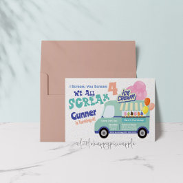 Eiscreme Sie schreien Vierten Geburtstag Einladung