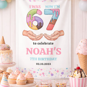Eiscreme “Six Seven” 7. Geburtstagsfeier für Kinde Banner