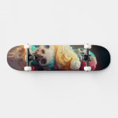 Eiscreme-Skateboard - Abstraktes Schädeldesign Skateboard (Horizontal)