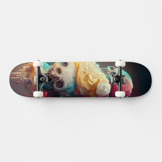 Eiscreme-Skateboard - Abstraktes Schädeldesign Skateboard (Horizontal)