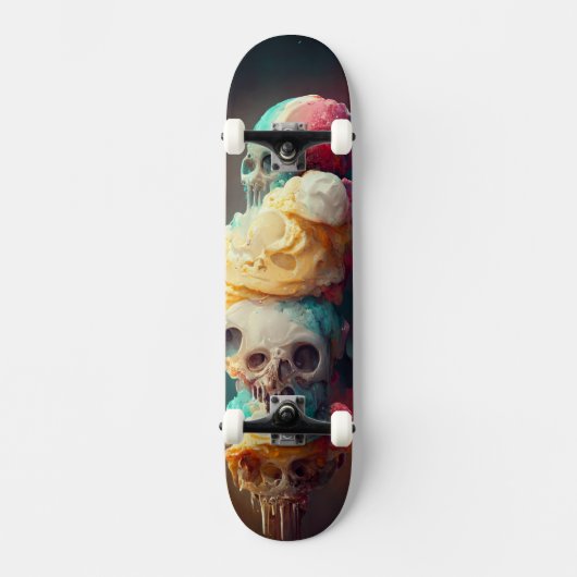 Eiscreme-Skateboard - Abstraktes Schädeldesign Skateboard (Vorderseite)