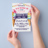 Eiscreme Social Event Pink & Marine PTA PTO Flyer (Handgriff)