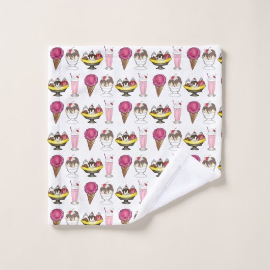 Eiscreme Social Sundance Milkshake Banana Split Badhandtuch Set (Waschlappen)