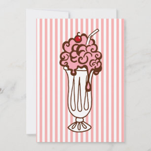 Eiscreme-Soda-Party-Einladungen im Vintage-Stil Einladung