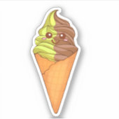 Eiscreme Soft Serve Matcha Green Tee Dessert Aufkleber (Vorderseite)
