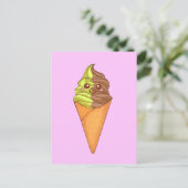 Eiscreme Soft Serve Matcha Green Tee Dessert Postkarte (Stehend Vorderseite)