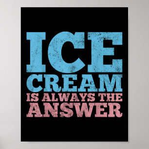 Eiscreme Sommer Frozen Funny Vintages Geschenk Poster