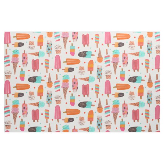 Eiscreme | Sommer | Stoff (Fat Quarter (45,7 x 55,9 cm))