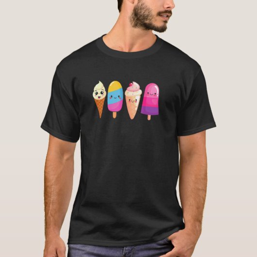Eiscreme Sommer süße Nachspeise Männer Frauen T-Shirt (Vorderseite)