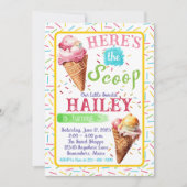 Eiscreme Sommerwasserfarbe Einladung zum Geburtsta (Vorderseite)