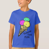 Eiscreme Sommerzeit Spaß T - Shirt (Vorderseite)