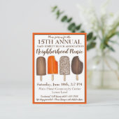 Eiscreme Sozialgeburt Party Popsicles Picnic Einladungspostkarte (Stehend Vorderseite)