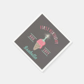 Eiscreme Sparkler 1. Geburtstag Party Paper Napkin Serviette (Ecke)