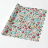Eiscreme Spaß Geschenkpapier (Ungerollt)