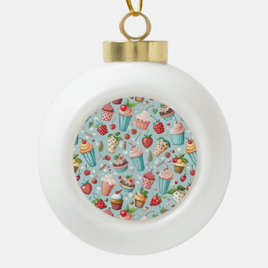 Eiscreme Spaß Keramik Kugel-Ornament (Vorderseite)