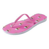 Eiscreme Spaß Pink Flip Flops Badesandalen (Schrägansicht)