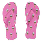 Eiscreme Spaß Pink Flip Flops Badesandalen (Fußbett)
