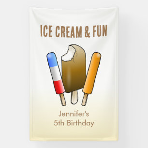 Eiscreme & Spaß zum Geburtstag Banner