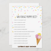 Eiscreme Sprinkle Babydusche - bearbeitungsbarer N Einladung (Vorne/Hinten)