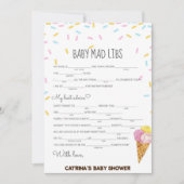 Eiscreme Sprinkle Babydusche - bearbeitungsbarer N Einladung (Vorderseite)