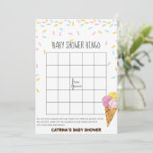 Eiscreme Sprinkle Babydusche - bearbeitungsbarer N Einladung (Stehend Vorderseite)