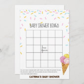 Eiscreme Sprinkle Babydusche - bearbeitungsbarer N Einladung (Vorne/Hinten)