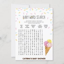 Eiscreme Sprinkle Babydusche - bearbeitungsbarer N Einladung