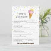 Eiscreme Sprinkle Babydusche - bearbeitungsbarer N Einladung (Stehend Vorderseite)