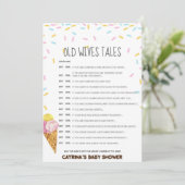 Eiscreme Sprinkle Babydusche - bearbeitungsbarer N Einladung (Stehend Vorderseite)