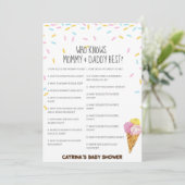 Eiscreme Sprinkle Babydusche - bearbeitungsbarer N Einladung (Stehend Vorderseite)