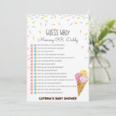 Eiscreme Sprinkle Babydusche - bearbeitungsbarer N Einladung (Stehend Vorderseite)