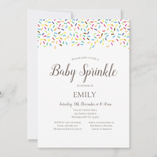 Eiscreme Sprinkle Einladung (Vorderseite)