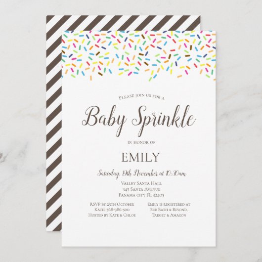 Eiscreme Sprinkle Einladung (Vorne/Hinten)