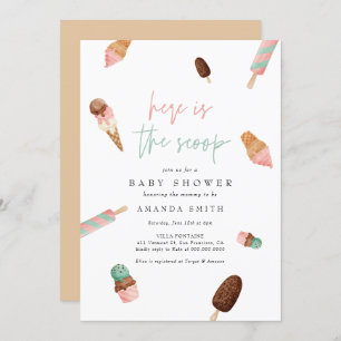 Eiscreme Sprinkle Mint Pink Summer Baby Dusche Einladung