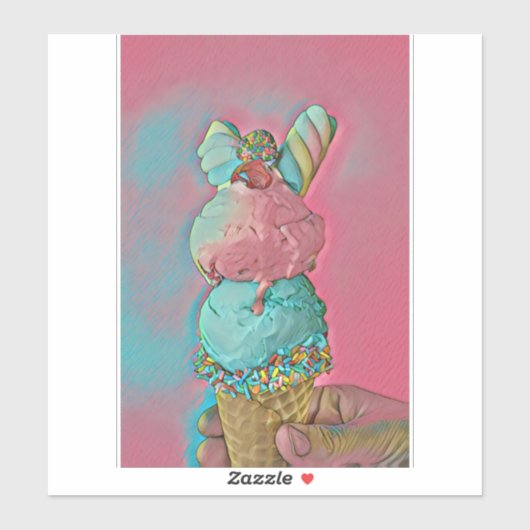 Eiscreme-Sprinklen Aufkleber (Blatt)