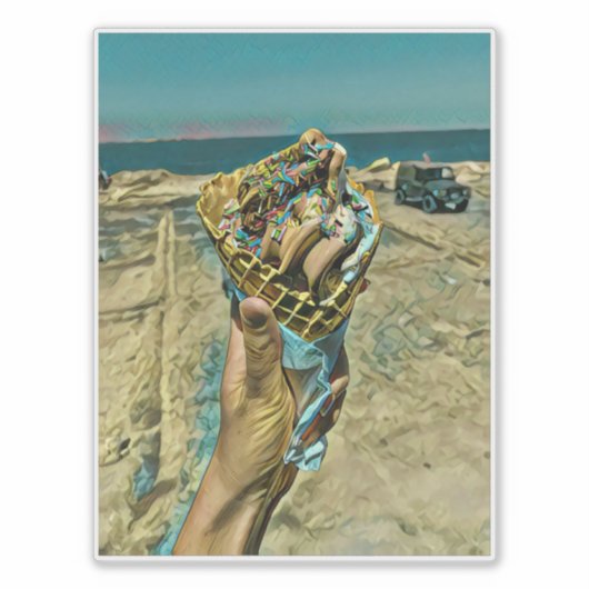 Eiscreme-Sprinklen Aufkleber (Vorderseite)