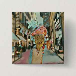 Eiscreme-Sprinklen Button