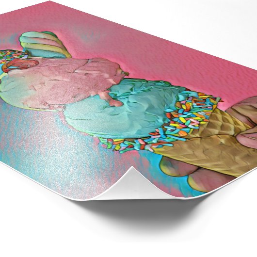 Eiscreme-Sprinklen Fotodruck (Ecke)