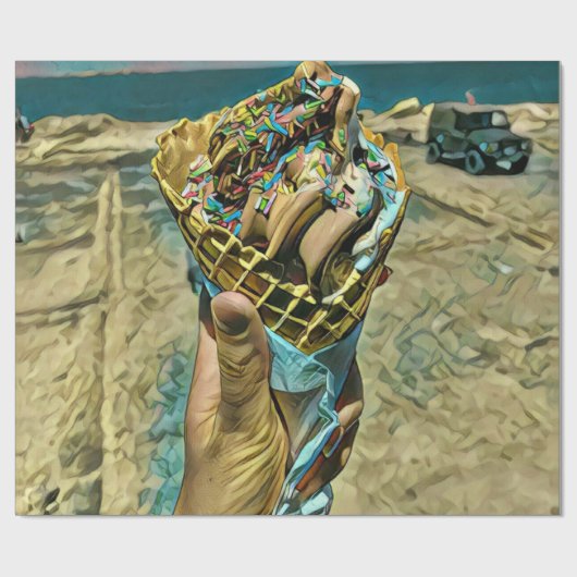 Eiscreme-Sprinklen Geschenkpapier (Flach)