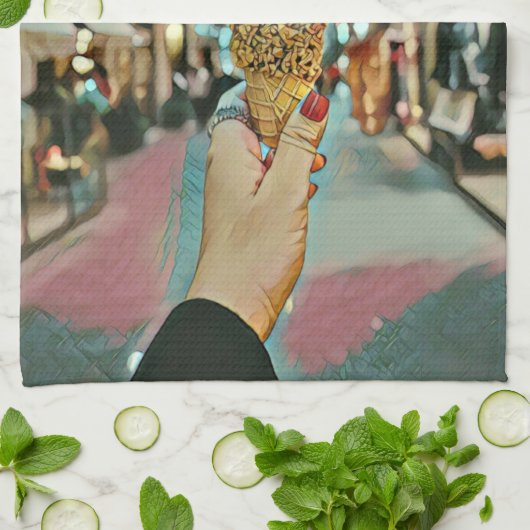 Eiscreme-Sprinklen Geschirrtuch (Gefaltet)