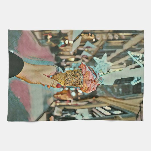 Eiscreme-Sprinklen Geschirrtuch (Horizontal)