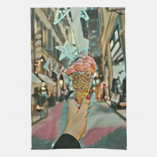 Eiscreme-Sprinklen Geschirrtuch