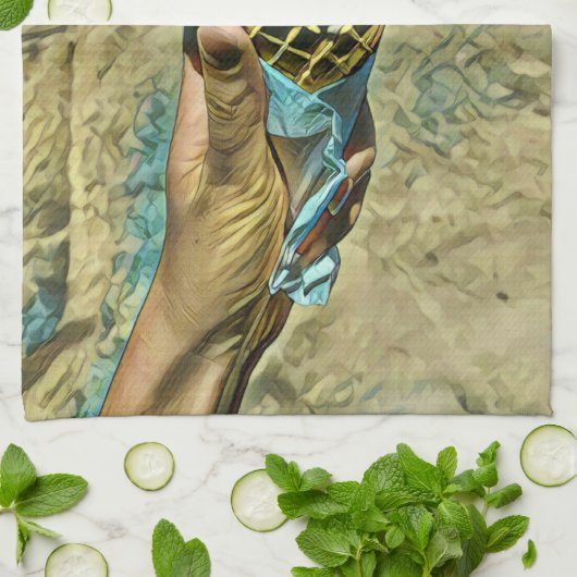 Eiscreme-Sprinklen Geschirrtuch (Gefaltet)