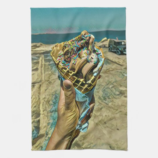 Eiscreme-Sprinklen Geschirrtuch (Vertikal)