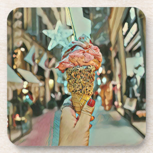 Eiscreme-Sprinklen Getränkeuntersetzer