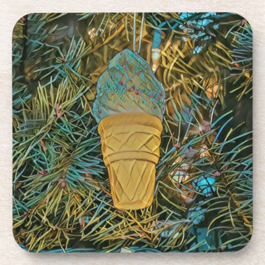 Eiscreme-Sprinklen Getränkeuntersetzer (Vorderseite)