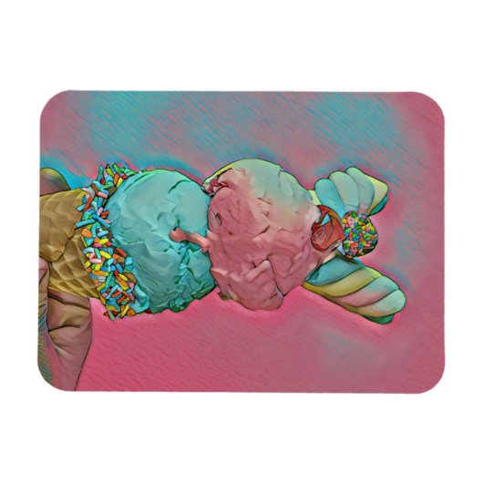 Eiscreme-Sprinklen Magnet (Horizontal)