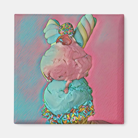 Eiscreme-Sprinklen Magnet (Vorne)