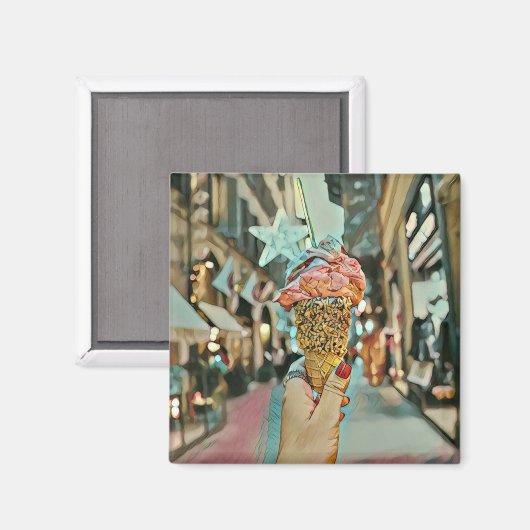 Eiscreme-Sprinklen Magnet (Vorderseite/Rückseite)