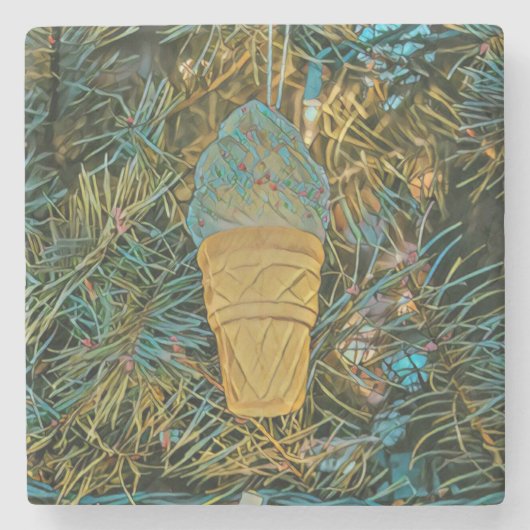 Eiscreme-Sprinklen Steinuntersetzer (Vorderseite)